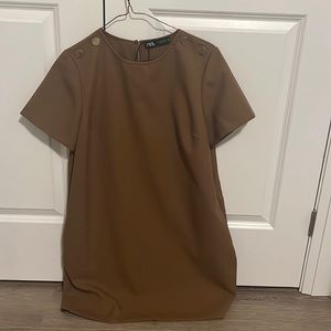 Brown zara dress !